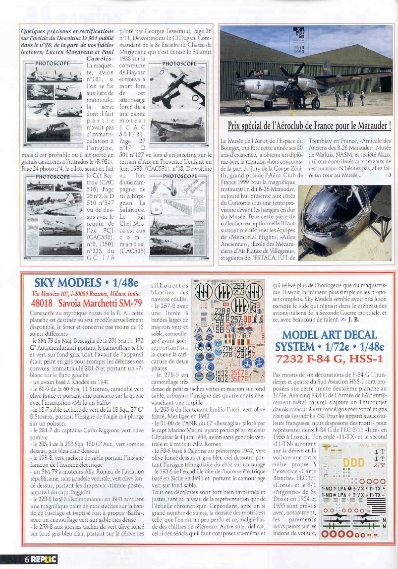 Replic 100 - B-17 G, Strutter 1,5, F-86 F Sabre, F-104 G Starfighter, Concorde, Swordfish